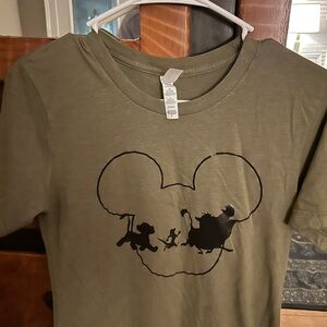 Olive Green Kids Shirt with Silhouette Design